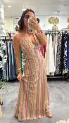 Robe longue en maille multicolore M2392A MR