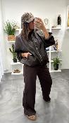 Veste bomber simili marron KXGI1134 KKS