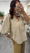 Blouse rayée camel et beige PARASOL BB