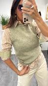 Chemise lignes tennis beige CARLA LPE