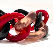 Bracelet maillons à enfiler rouge noir 