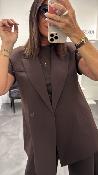 Veste Blazer sans manches marron LC23KIC IMPERIAL