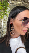 Boucles Oreilles beige marron