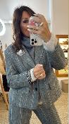 Veste blazer grise et beige VJDF6YATPA DIXIE 