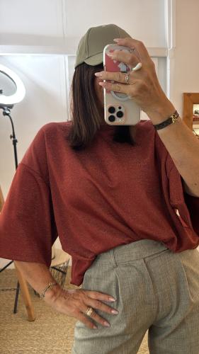 Sweat-shirt pailleté rouge TV58KDY IMPERIAL  