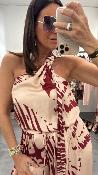 Top asymétrique bicolore satin M9141T MR