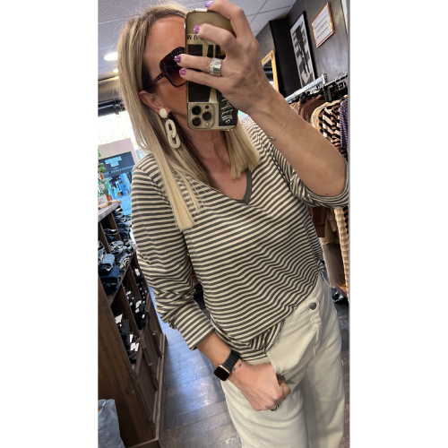 Top Marinière beige & Kaki Stan