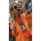 Boucles Oreilles clips orange Maldives