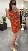 Robe courte brique cordes WWU038 NT