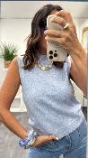 Pull sans manches bleu MANDA LPE