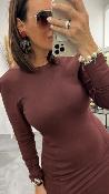 Robe longue moulante bordeau M2329A