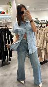 Veste jean bleu ciel sans manches KSGL8327 KX