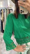 Top broderie vert TEVY LPE