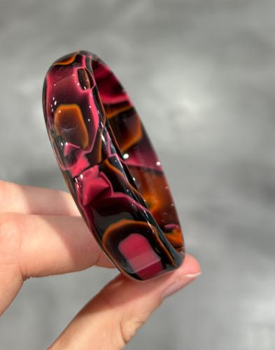 Bracelet jonc rose noir