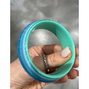 Bracelet jonc bleu turquoise