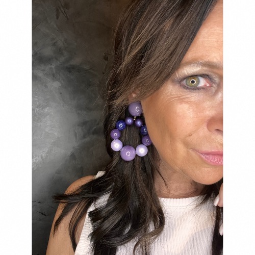 Boucles Oreilles bastilles violet