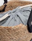 Sac panier bicolore anse bois WBU022 NT