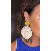 Boucles Oreilles beige 