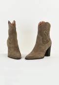 Bottines cuir à talons AZALEE taupe 