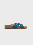 Sandales bleu cuir WSU002 NiceThings