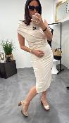 Robe drapé beige 50991179 MM