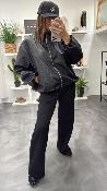 Veste bomber simili noir KXGI1134 KKS