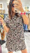 Robe courte fleurie noire WWU033 NT