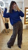 Pull manches longues col roulé bleu WKV005 NT