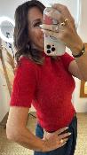 Pull manches courtes rouge bordeaux PACOME EK