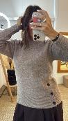 Pull manches longues col rond beige WKV053 NT