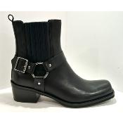 Bottines cuir bout carré noir RG1200