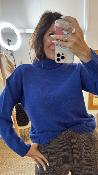 Pull manches longues col roulé bleu WKV005 NT