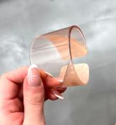 Bracelet manchette transparent et beige