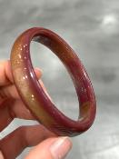 Bracelet jonc prune doré