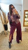 Pantalon Fluide à pinces bordeaux PETRA GOAGOA