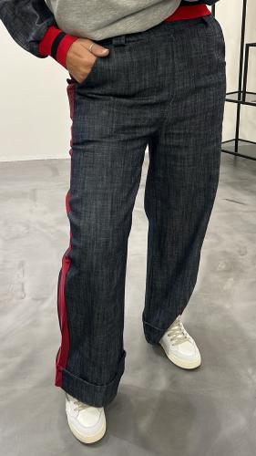 Pantalon jeans bi matière 50670199