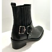 Bottines cuir bout carré noir RG1200