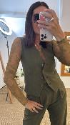 Gilet de costume sans manches kaki  M6263G MR