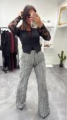 Pantalon flare beige et gris PDN9YATA DIXIE