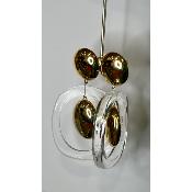 Boucles Oreilles Transparent et doré