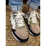 Baskets flamme kaki et noir Anita