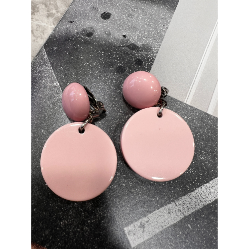 Boucles Oreilles clips rose poudrée Rosa
