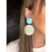 Boucles Oreilles bleu 