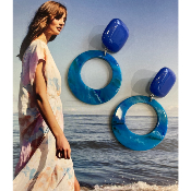 Boucles Oreilles perçées bleu Océan