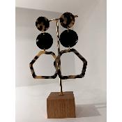 Boucles Oreilles Astrid Acétate blanc noir