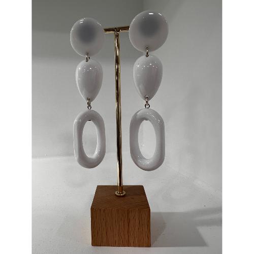 Boucles Oreilles Jane blanc