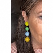 Boucles Oreilles perles multicolores 