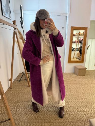 Manteau KOSTANZA  long fuxia GOAGOA