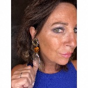 Boucles Oreilles orange transparent 