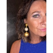 Boucles Oreilles perles doré 